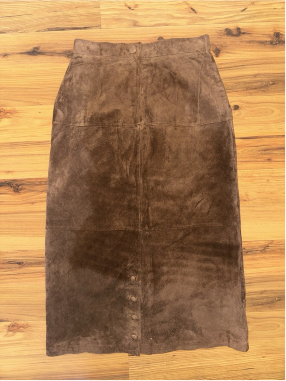 Vintage The Eagle’s Eye Brown Pig Suede Leather Midi Skirt 10 Western Heritage
